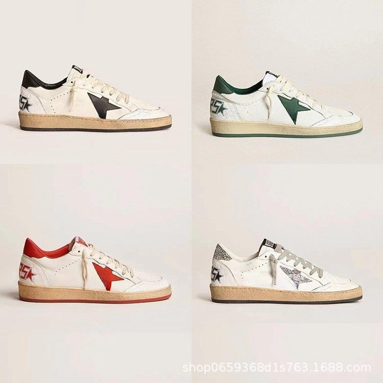 2024 Spring and Summer Small Dirty Shoes for Women Ballstar Star Shoes with Increased Height Casual Lace-Up Sneakers for Men Spring New Products - Image 2