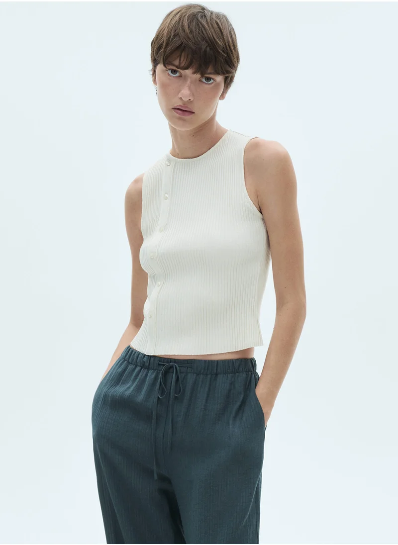 MANGO Flowy Trousers With Knot Detail