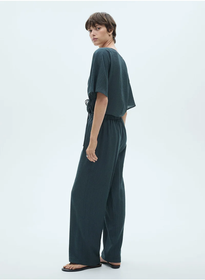 مانجو Flowy Trousers With Knot Detail