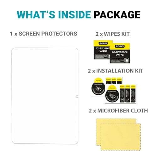 POPIO Militray Grade Tempered Glass Screen Protector for Samsung Galaxy Tab A9 Plus/Tab A11 Plus | 9H Hardness, HD Clear, Scratch Resistant, Bubble-Free Installation (1 Pack) - Image 5