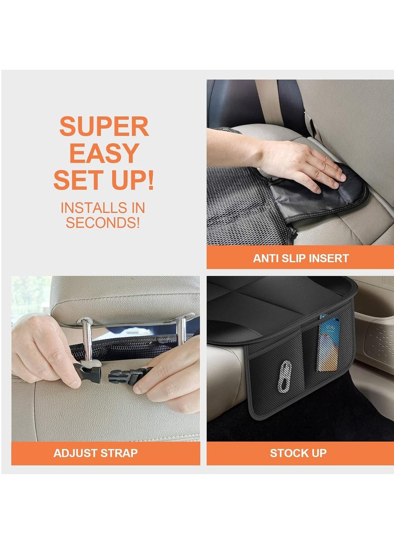 general Child car seat protective cover, car seat cover with non-slip back mesh storage bag, waterproof fabric car seat cover for children and pets - Image 3