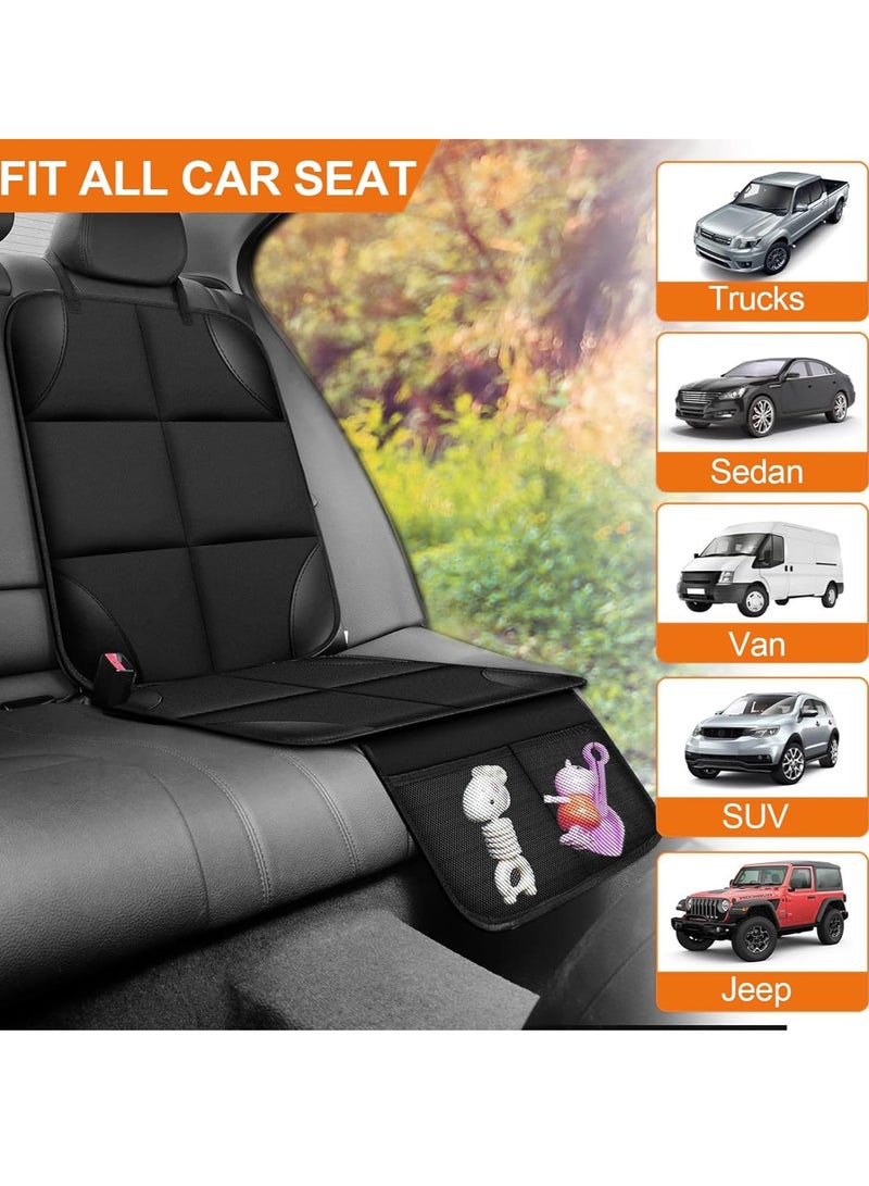 general Child car seat protective cover, car seat cover with non-slip back mesh storage bag, waterproof fabric car seat cover for children and pets - Image 4