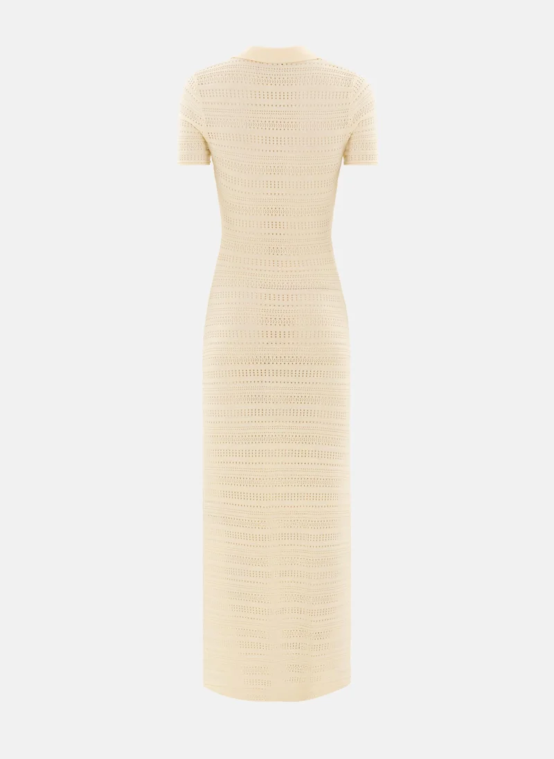 Lichi Knitted maxi dress with polo collar