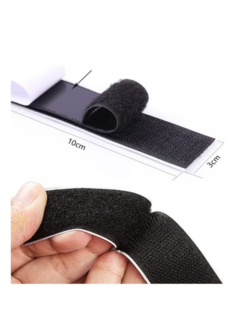 25 زوجًا من شرائط لاصقة بخطاف وحلقة، مع لاصق خلفي، شريط تثبيت مزدوج الجوانب شديد التحمل، شريط صناعي متشابك قوي للمنزل والمدرسة والمكتب، 1.2 × 4 بوصة - Image 2