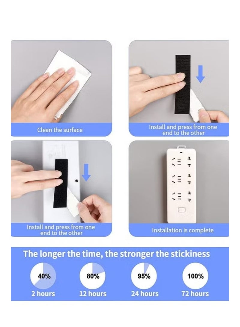 25 زوجًا من شرائط لاصقة بخطاف وحلقة، مع لاصق خلفي، شريط تثبيت مزدوج الجوانب شديد التحمل، شريط صناعي متشابك قوي للمنزل والمدرسة والمكتب، 1.2 × 4 بوصة - Image 4