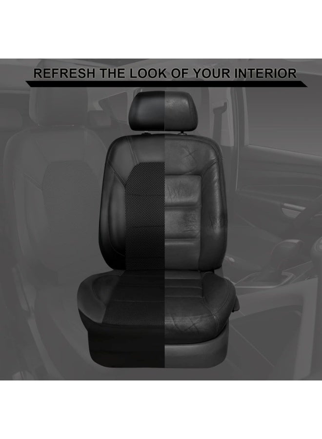 Leather and 3D Air Mesh Universal Fit Car Seat Covers, for Sedans,Trucks,Suvs,Airbag Compatible,Zipper Design and Reserved Opening Holes for Headrest(Full Set, Black) - Image 4