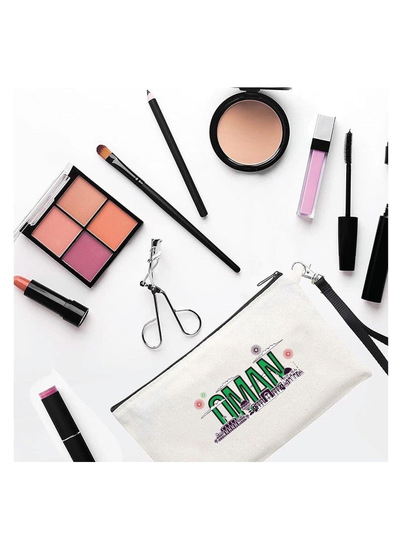 حقيبة مستحضرات التجميل لليوم الوطني العماني - احتفل بعمان في حقيبة مكياج أنيقة - حقيبة بسحاب كاملة - Image 2