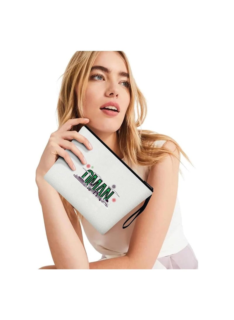 حقيبة مستحضرات التجميل لليوم الوطني العماني - احتفل بعمان في حقيبة مكياج أنيقة - حقيبة بسحاب كاملة - Image 4