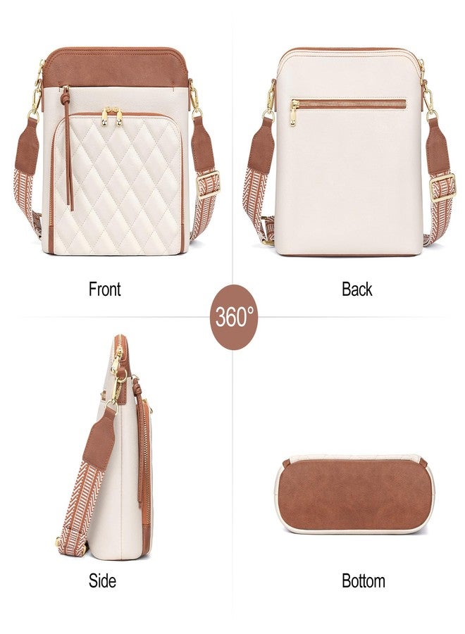 nuoku Crossbody Bag for Women,Small Lightweight Medium Shoulder Handbags Soft Leather Women's Crossbody Pursewith Tassel (Beige Brown-B) - Image 3