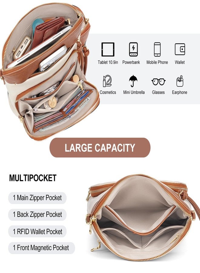 nuoku Crossbody Bag for Women,Small Lightweight Medium Shoulder Handbags Soft Leather Women's Crossbody Pursewith Tassel (Beige Brown-B) - Image 5