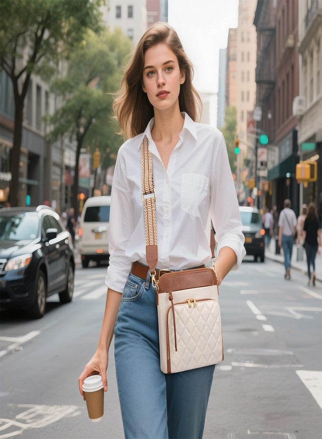nuoku Crossbody Bag for Women,Small Lightweight Medium Shoulder Handbags Soft Leather Women's Crossbody Pursewith Tassel (Beige Brown-B) - Image 2