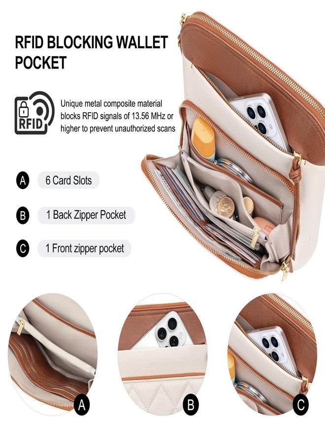 nuoku Crossbody Bag for Women,Small Lightweight Medium Shoulder Handbags Soft Leather Women's Crossbody Pursewith Tassel (Beige Brown-B) - Image 4