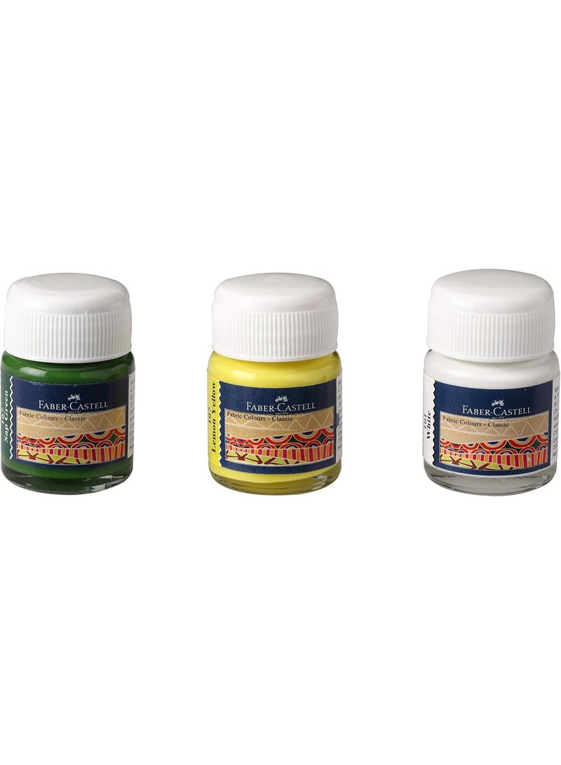 FABER-CASTELL Fabric Colors Classic Acrylic Paint – Ideal for Fabric, Ceramic, Canvas, Wood & Metal - Pack of 6 - Image 3