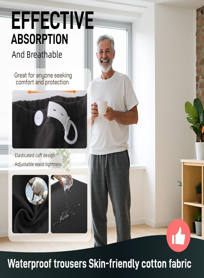 Yodilala TPU Waterproof and Leak-Proof Patient Care Long Pants,Reusable Incontinence Pants,Leak-Proof and Washable Urinary Incontinence Pants Suitable for Elderly(Gray, L - Image 3