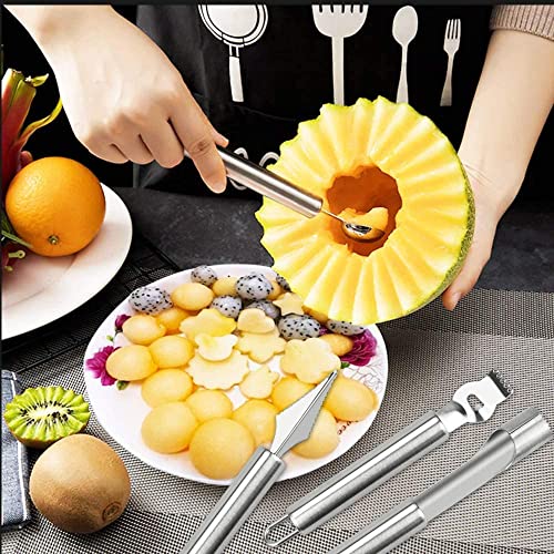 Kruvad Fruit Corer Pitter Remover Kitchen Prep Tool Apple, Pear, Cherry Watermelon Baller Seeds Core Remover Tool for Fruits, Vegetables, Jujube, Red Dates, Berry, Chili, Etc. [Pack of 7] - Image 4