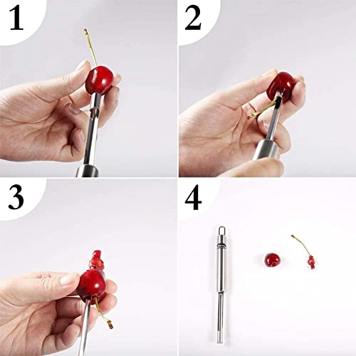 Kruvad Fruit Corer Pitter Remover Kitchen Prep Tool Apple, Pear, Cherry Watermelon Baller Seeds Core Remover Tool for Fruits, Vegetables, Jujube, Red Dates, Berry, Chili, Etc. [Pack of 7] - Image 5