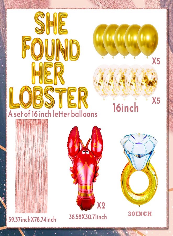 Roaring Good Time 32PCS She Found Her Lobster Bachelorette Decorations Friends Themed Bachelorette Party Favors Bridal Shower Bachelorette Balloons Engagement - Image 2