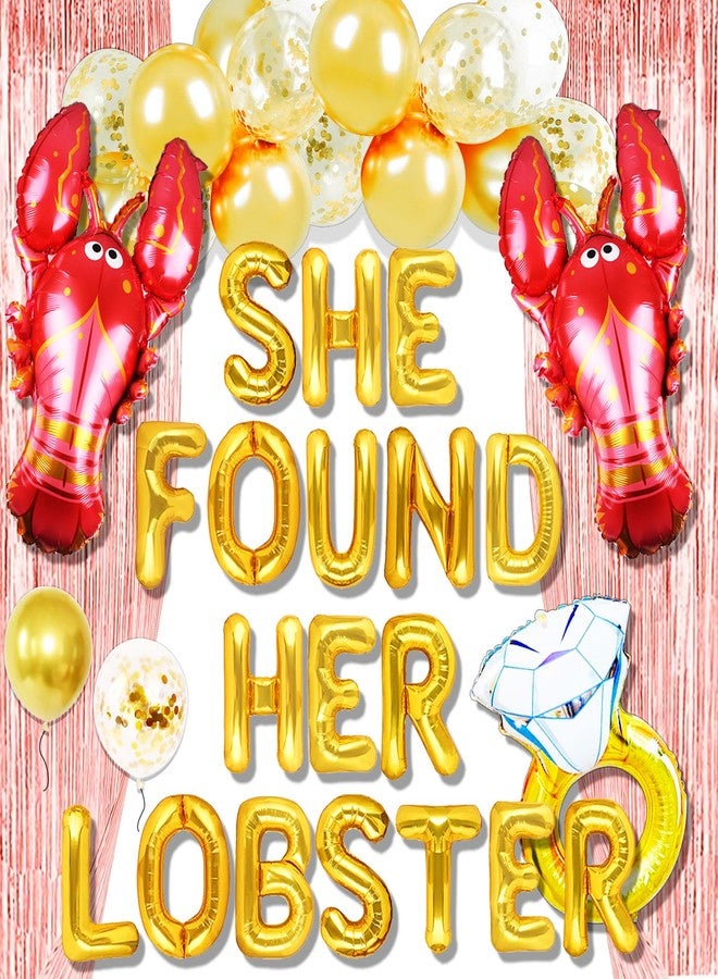 Roaring Good Time 32PCS She Found Her Lobster Bachelorette Decorations Friends Themed Bachelorette Party Favors Bridal Shower Bachelorette Balloons Engagement - Image 1