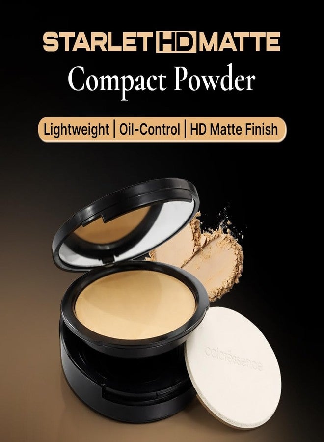 Coloressence Starlet HD Matte Compact Powder, Beige, 10gm with FREE Applicator Puff | For All Skin Types | Long Lasting | Lightweight | Waterproof | Sweatproof - Image 1