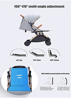 Arababy Foldable Travel Pram Baby Stroller For 6Month+, Grey  - Image 5