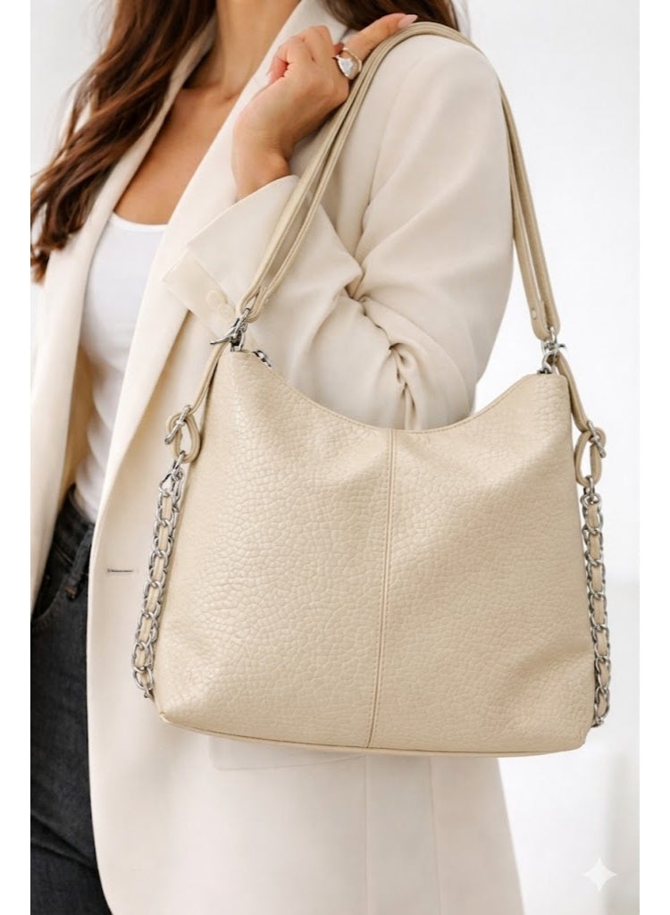 لايف ستيلاش  حقيبة كتف جلد عملية جدا - بيج  ZH-3 - Image 3