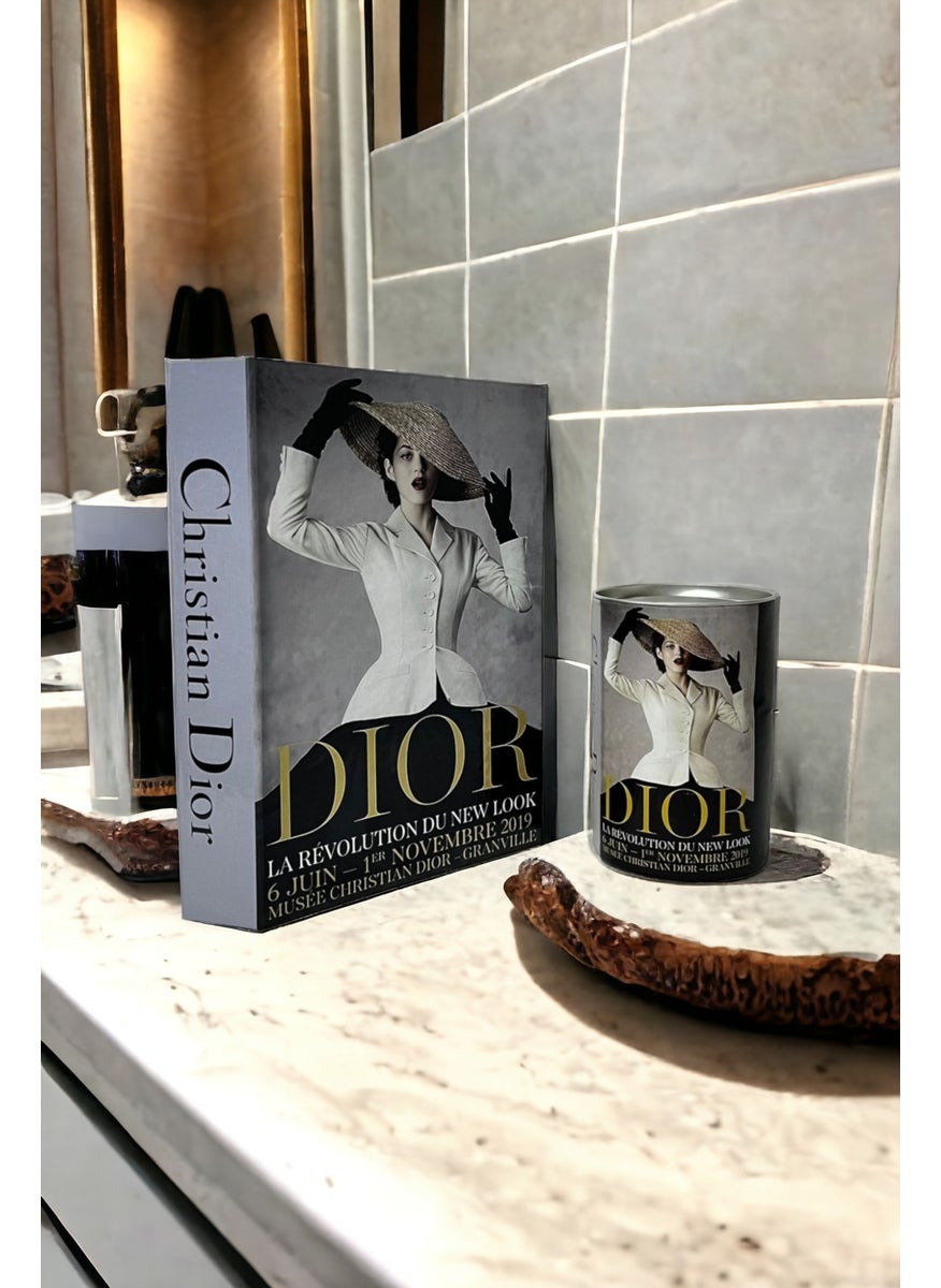Saccura Dekor Decorative Book Box & Cylinder Box Set Dior Box Set with Hat Figure  - Image 4