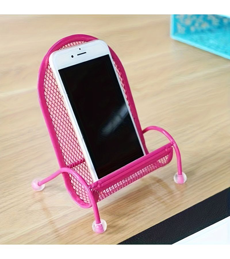 2pcs Rose Red Creative Desk Phone Stands Chair Design Stable Weighted Bedside Stands - Image 2