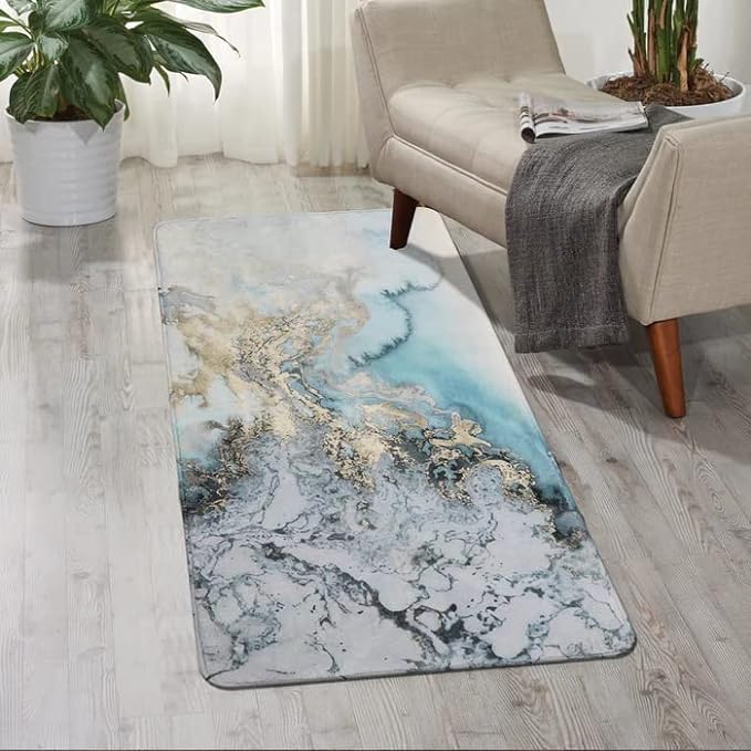 Brikipth Brikipth Area Rugs Soft Durable 3D Marble Stone Print Door Mats Indoor Modern Extra Large Area Rug NonSlip Rugs for Indoor Living Room Bedroom Dining Room - Image 1