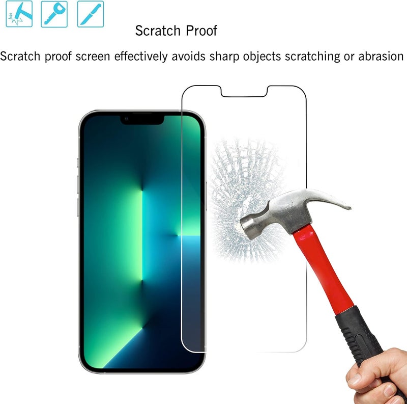 Ailun 2 Pack Screen Protector for iPhone 13 Pro Max [6.7 inch] Display 2021 with 2 Pack Tempered Glass Camera Lens Protector,[9H Hardness]-HD Case Friendly - Image 5