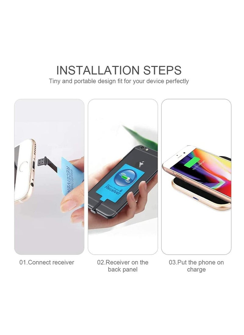 SYOSI - Wireless Charging Receiver USB-C Qi Receiver Type C Wireless Charger Compatible with Fast Smart Microchip Technology for Samsung Galaxy A20 Fire Tablet Phones Chip Magic Tag - Image 1