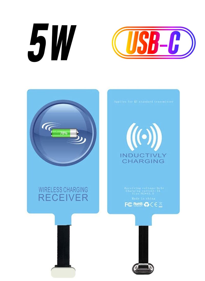 SYOSI - Wireless Charging Receiver USB-C Qi Receiver Type C Wireless Charger Compatible with Fast Smart Microchip Technology for Samsung Galaxy A20 Fire Tablet Phones Chip Magic Tag - Image 1