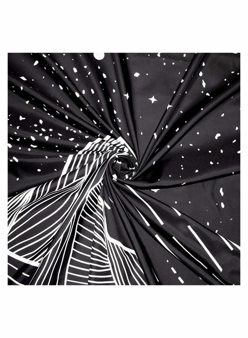 Luckam Mountain Moon Tapestry Wall Hanging Black and White Nature Starry Night Sky Stars Tapestry with Meteor and Galaxy Bedroom Home Wall Decor Printed Tapestry 50 Inch x 60 Inch - Image 5