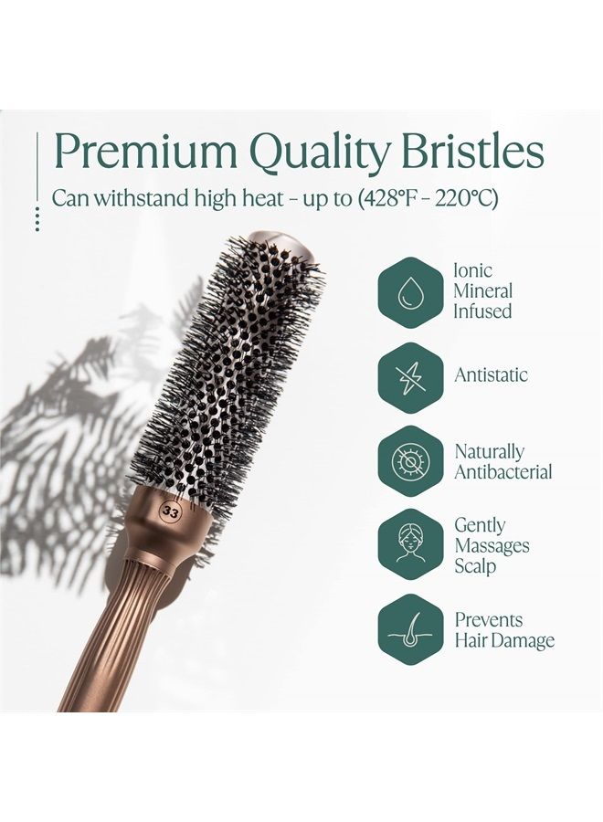 Osensia Round Brush for Blow Drying – Professional 1.3 Inch Brush for Styling & Salon Blowouts – Vented Hairbrush Speeds Up Blow Drying, Builds Hair Volume, & Curls All Hair Types - Image 5