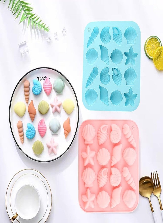 YIMINGMOLD قوالب سيليكون YIMINGMOLD بتصميم بحري، على شكل صدفة بحرية ونجمة بحر، لتزيين الكيك بعجينة السكر والحلوى الصلبة، مجموعة من قطعتين - Image 5