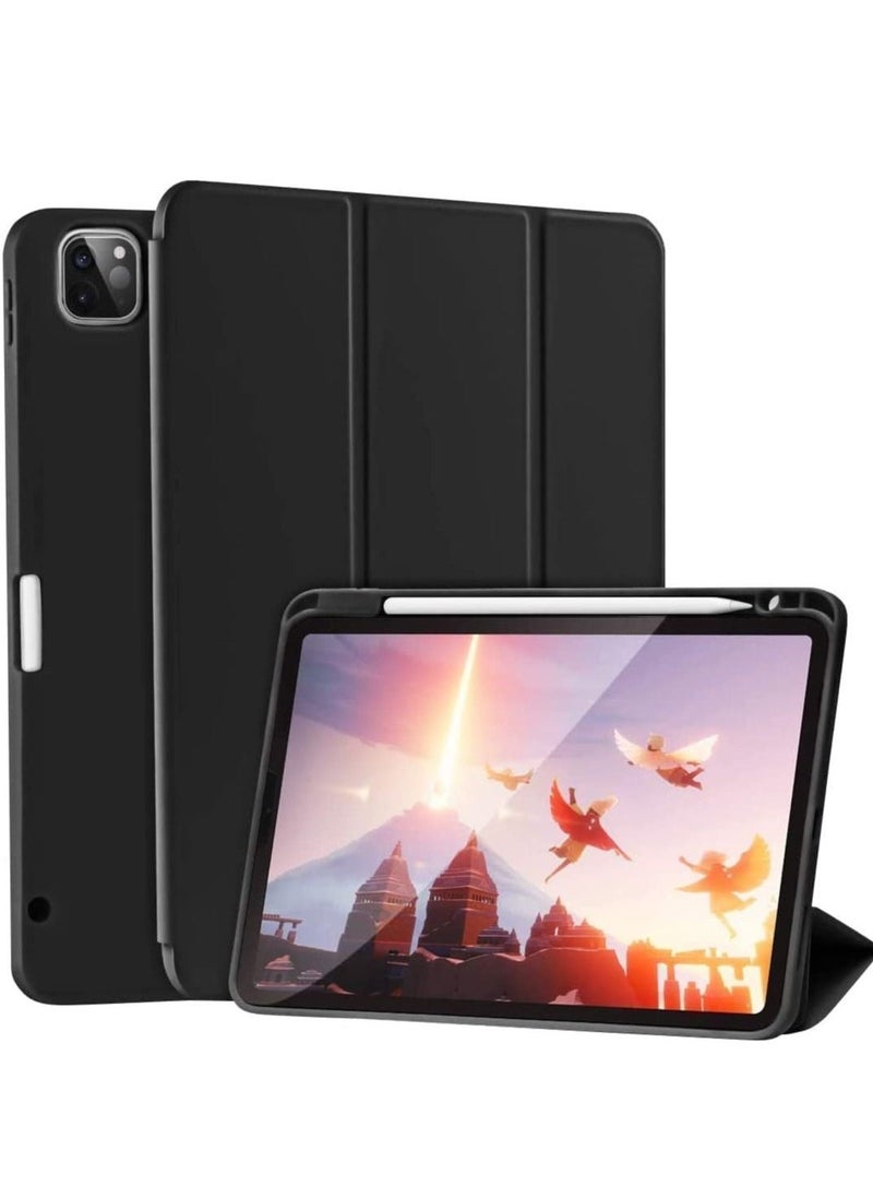Case for iPad Pro 11 Inch 2021(3rd Gen)/2020(2nd Gen) with Pencil Holder [Support iPad 2nd Pencil Charging/Pair] Slim Trifold Stand, Smart Protective Case Cover (Black) - Image 1