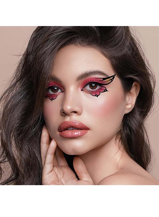 ٦ أوراق وشم الفراشة - وشم مؤقت للوجه للنساء والفتيات، ١٧ زوجًا - Image 5