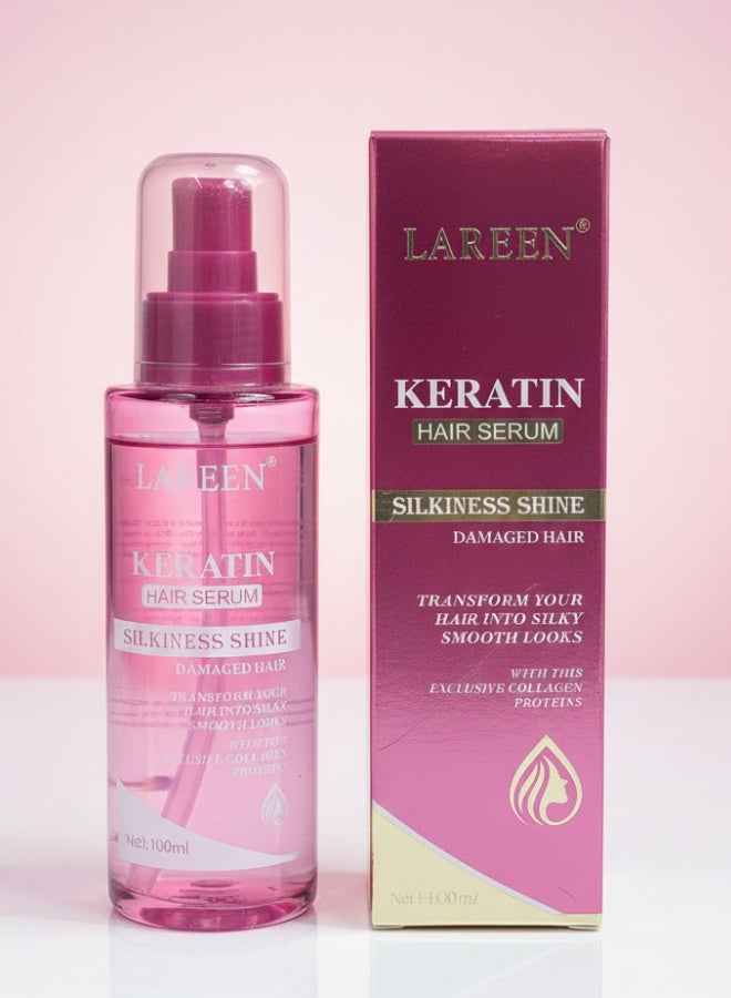 Lareen Keratin Hair Serum Silkiness Shine 100 ml Smooth Repair Frizz Control Glossy Hair Care - Image 1