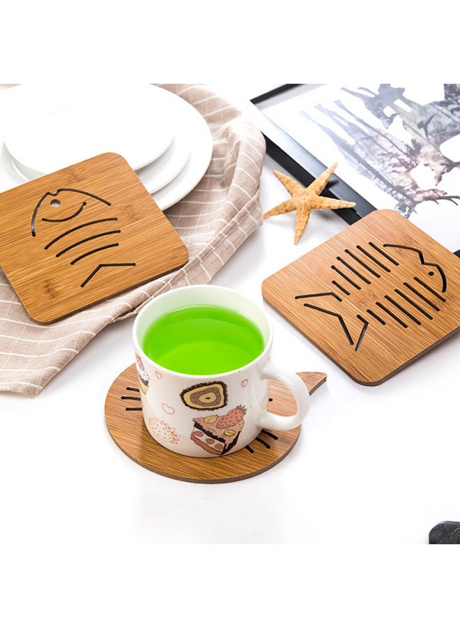 Creative Dining Table Mat Heat Insulation Mat Plate Household Anti-Perm Mat Home Hollow Wooden Coaster Sand Pot Mat Bowl Mat-Color:Large Hot Wheels - Image 5
