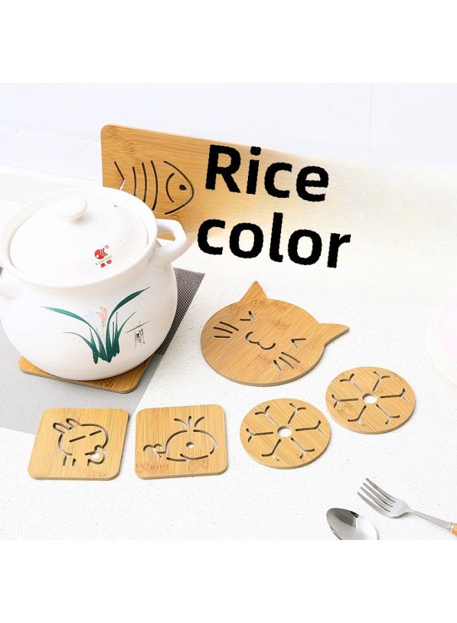 Creative Dining Table Mat Heat Insulation Mat Plate Household Anti-Perm Mat Home Hollow Wooden Coaster Sand Pot Mat Bowl Mat-Color:Large Hot Wheels - Image 4