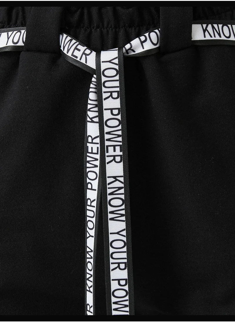 KOTON High Waist Belt Detail Trousers