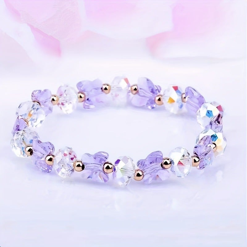 YEYULIN 1pc Mixed Color Bohemian Style Butterfly Charm Elastic Stretch Beaded Bracelet Cute Theme No Plating - Image 4