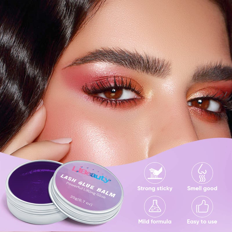 Libeauty Lash Glue Balm Lash Lift Adhesive 0.71Oz/20G Strong Sticky Fruit Flavor Eyelash & Eyebrow Perm Glue Balm for Long Lasting Individual Brow Lamination Gel - Image 3