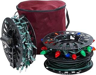 612 Vermont 612 Vermont Christmas Light Storage Reel Holder with Installation Clip, Polyester Zip up Bag, Organizes up to 150 Foot  - Image 1