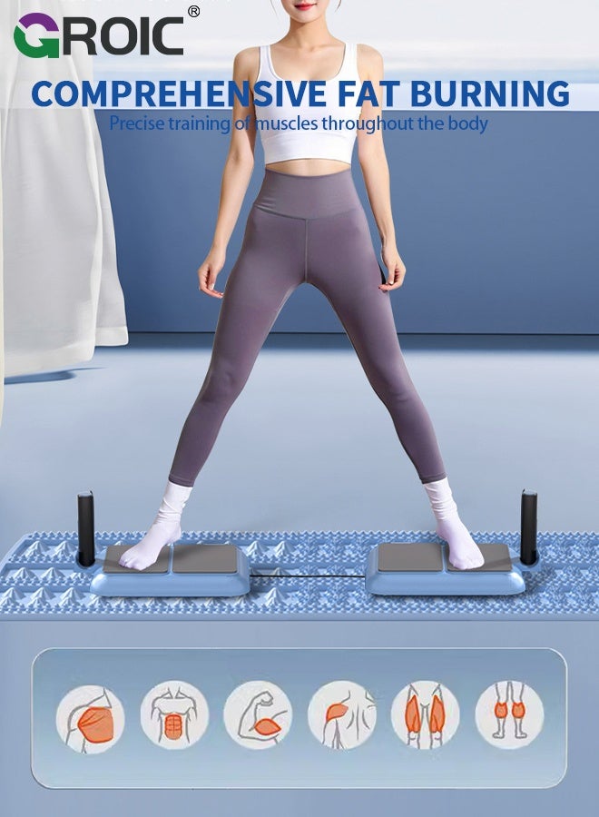 GROIC لوحة بيلاتس مع لوحة ضغط، معدات بيلاتس، لوحة بيلاتس قابلة للطي متعددة الأغراض للاستخدام المنزلي، آلة بيلاتس، لوحة انزلاق بيلاتس - Image 4