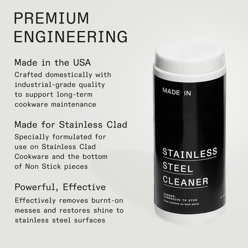 Madein Made In Cookware - Stainless Steel Cleaner - Environmentally Safe Stainless Steel Cleaner for Polishing and Cleaning Pots and Pans - 12oz Powder - Image 2