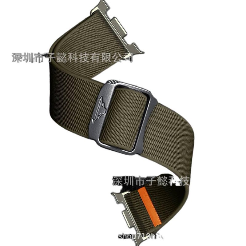 سوار ساعة ذكية سوار نايلون حلقي متوافق مع Samsung Galaxy Watch 8 Classic بملاءمة قابلة للتعديل وحزام بديل باللون برتقالي قابل للتعديل - Image 3