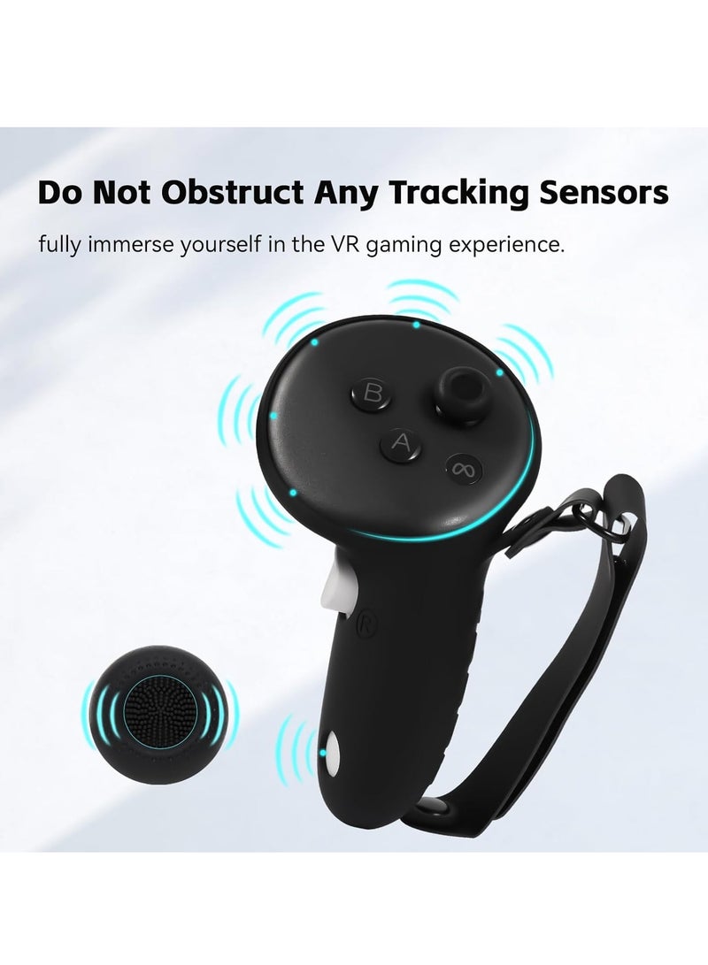 SYOSI Silicone Cover Set Compatible with Meta Quest 3 Accessories VR Silicone Face Cover VR Shell Cover Controller Grips Accessories Protective Lens Cover VR Accessories Protective Cover - Image 3