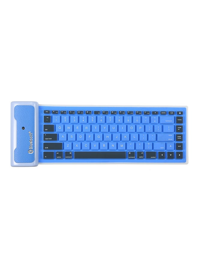 NIBEMINENT Ultra Thin Foldable And Portable Waterproof Mini Bluetooth Keyboard Blue 