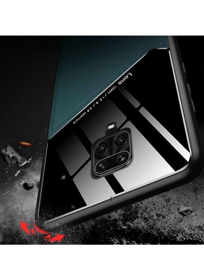 Case Leather Texture Car Magnetic Phone Cover For Xiaomi Redmi Note 9s/Note 9 Pro _Green