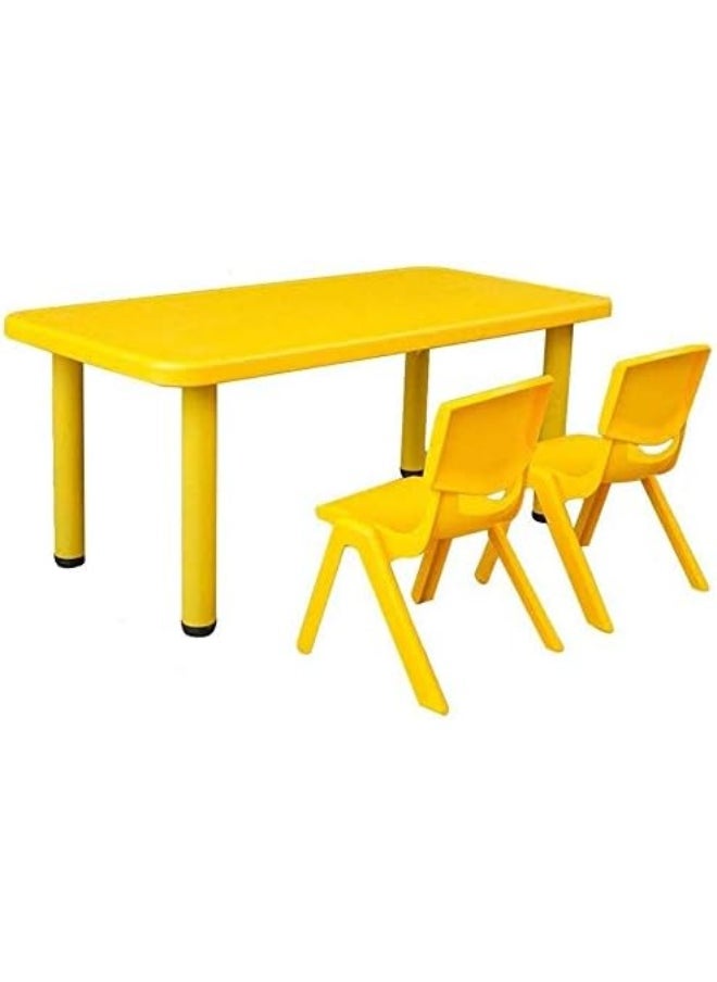 Rainbow Toys Rainbow Toys Kid's Rectangular Plastic Table & Chair Set (Yellow, 120x60x50cm)  - Image 3